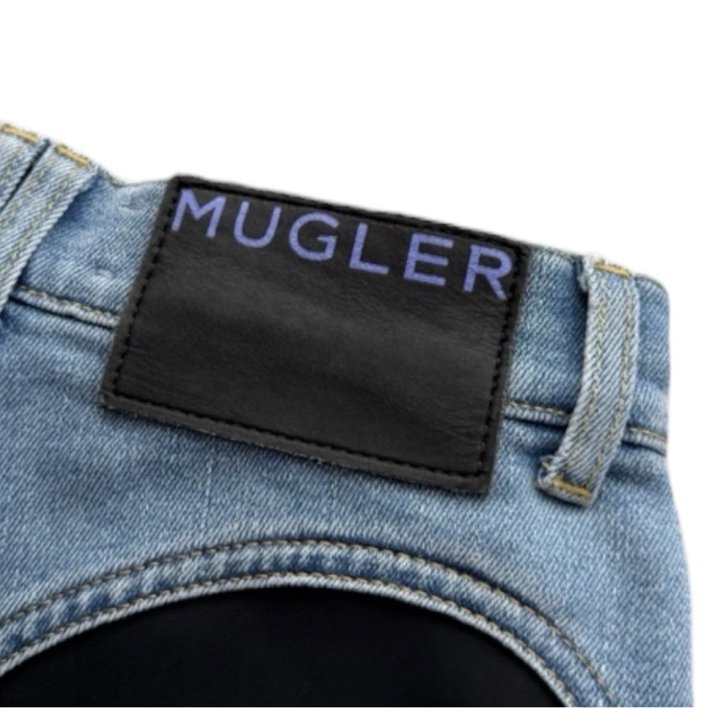 Mugler X H&M spiral Jeans US size EUR 36 Black Stretch Blue Denim size US 4 - Picture 6 of 8